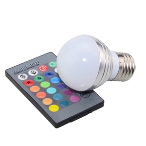 AC85 265V 3W Dimmable RGB <strong>LED</strong> Spherical <strong>Bulb</strong> E27 E14 Infrared <strong>Remote</strong> <strong>Controlled</strong> <strong>Multicolor</strong> Globe Lamp Indoor Home Bedroom Party - Product Image 2