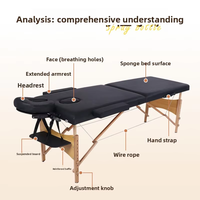 Nouveau lit de massage en bois pour spa, lit de massage pliable de haute qualité et portable, cadre de lit réglable avec fonction massage