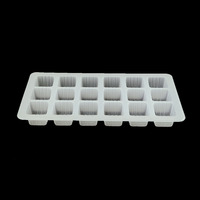 Boîte en plastique blister jetable personnalisée à 18 grilles récipient rectangulaire d'emballage alimentaire de 5mm d'épaisseur pour gâteau et boulettes de riz