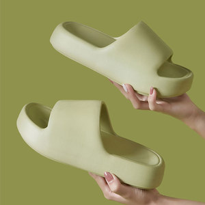 Home <b>Slippers</b> Thick Soled Soft Non Slip For Women Men Indoor Bathroom <b>Summer</b> Autumn Winter Green Black White - Product Image 2