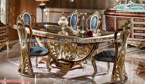 ชุดโต๊ะอาหารไม้โบราณคุณภาพดีที่สุด สไตล์ฝรั่งเศส เฟอร์นิเจอร์ห้องอาหารไม้เนื้อแข็ง โต๊ะอาหารไม้สักแบบดั้งเดิม - Product Image 2