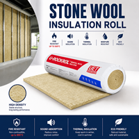Laine isolante ASTM C518 UET RWBR 60100 en rouleau pour isolation de toiture, dalles de plafond et revêtement acoustique