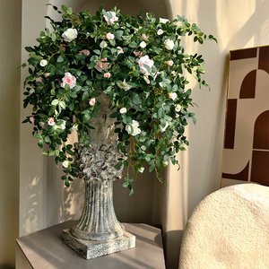 Guirlande de roses artificielles en soie et plastique, avec lierre, pour mariage, Saint-Valentin, décoration murale ou de tuyaux, longue durée - Product Image 2