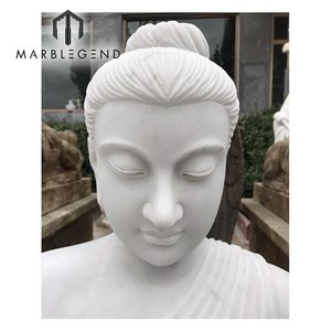 Fabricante de Estátuas de Buda em Pedra para Jardim, Esculturas Artísticas, Estátua de Buda em Mármore Branco Natural - Product Image 4