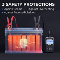 TOPDON-Probador de batería automotriz digital BT50, Analizador de batería para automóvil, 12V, 200Ah, 10A, Aa