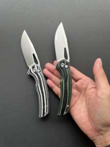 Coltello Pieghevole da Sopravvivenza Outdoor EDC - Lama D2, Manico G10 Lavorato CNC, Meccanismo di Blocco a Pulsante, Coltello Bowie e da Combattimento, DIY OEM - Product Image 2