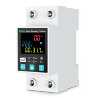 Disjoncteur intelligent ZigBee Tuya avec protection contre les courants résiduels, mesure de consommation, application mobile et programmation, pour usage intérieur