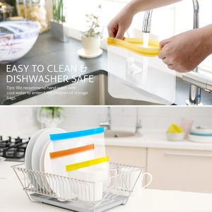 HuamaohengchunReusable Gallon <b>Freezer</b> Bags, 10 <b>Pack</b> Dishwasher Safe Silicone Food Snack Storage Bagsfor Snack, Sandwich, Lunch - Product Image 2