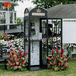Cabine téléphonique noire de Londres, support de téléphone pour livre d'or audio, décoration de fête pour événements de mariage en plein air et en intérieur - Product Image 1