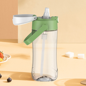 Bpa-free 450ml Fashion Kids Water <b>Bottle</b> Plastic Cylinder <b>Bottles</b> With Carry Handle - Product Image 4