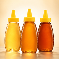 Botella Transparente con Dosificador para Miel, Sirope, Salsas, Aderezos, Jugos, Ketchup, Empaquetado OEM, Marca Privada, Venta al Por Mayor