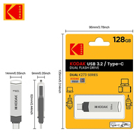 Unidad Flash USB Kodak 3.2 de 32 GB Tipo C OTG Dual K273 Mini Pendrive Metálico U-disk Portátil 2 en 1 256 GB 64 GB 128 GB