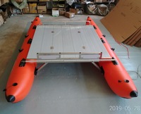 Bateau de pêche gonflable en PVC de 3.6m, bateau de pêche avec plateforme en aluminium
