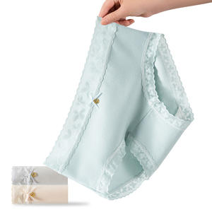 40 Shorts triangulaires pour femme en coton et soie de mûrier, taille mi-haute, unis, tricotés, antibactériens, respirants, pour le quotidien, avec maintien ventre et hanches - Product Image 5