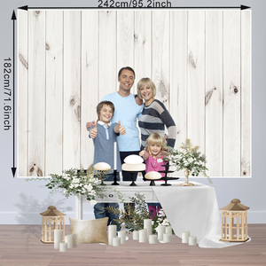 Toile de <span class=keywords><strong>fond</strong></span> en bois vintage rétro rustique <span class=keywords><strong>blanc</strong></span> et gris <span class=keywords><strong>fond</strong></span> de plancher en bois pour la photographie enfants adultes photomaton tournage vidéo - Product Image 2