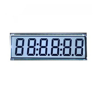 Panel LCD Segmen TN Monokrom 6 Digit untuk Tampilan Waktu Stopwatch Digital dengan Pin Ganda di Kedua Sisi