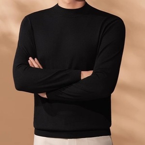 Suéter de <span class=keywords><strong>cuello</strong></span> <span class=keywords><strong>alto</strong></span> para <span class=keywords><strong>hombre</strong></span> de gama alta con logotipo Primavera Otoño Lavable a máquina Peinado T-rama Base de punto Camisa delantera - Product Image 1