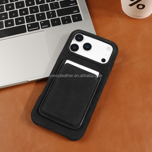 Étui portefeuille magnétique puissant en <span class=keywords><strong>Alcantara</strong></span> pour <span class=keywords><strong>iPhone</strong></span> 17 18 <span class=keywords><strong>Pro</strong></span> Max avec porte-cartes détachable - Product Image 2