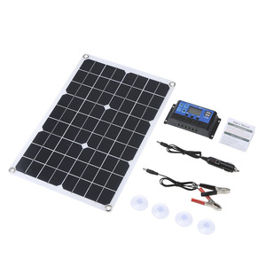 Panneaux solaires monocristallins semi-flexibles 20W 18V, étanches IP65, chargeur pour batterie 12V, camping-car, bateau, voiture, marine, extérieur - Product Image 1