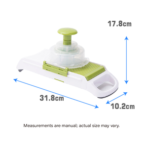 Hachoir à légumes réglable, <span class=keywords><strong>mandoline</strong></span> manuelle verte avec <span class=keywords><strong>poussoir</strong></span> de sécurité pour la cuisine - Product Image 2