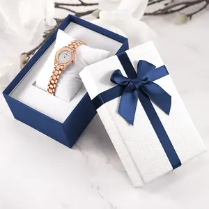 Оптовая продажа высококачественных картонных бумажных футляров для Uhrenbox Упаковочная Коробка прямоугольная Подарочная коробка с бабочкой и бантом для часов