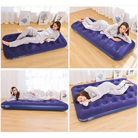Matelas gonflable de lit d'air simple floqué de voyage adulte de haute qualité pour l'usage d'intérieur de camping