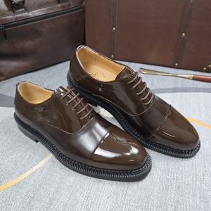 Scarpe <span class=keywords><strong>da</strong></span> smoking <span class=keywords><strong>da</strong></span> <span class=keywords><strong>uomo</strong></span> di alta qualità con suola spessa in pelle verniciata, scarpe Oxford stringate classiche eleganti per matrimoni - Product Image 5