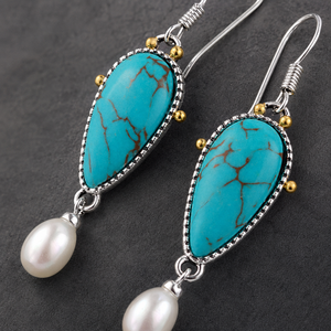 Orecchini Pendenti con Perle in Stile Bohémien per Donne, Accessori per Orecchie da Indossare Quotidianamente in Stile Vintage - Product Image 4