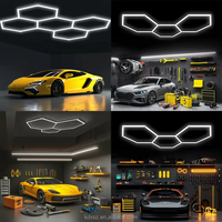 Lumière de garage hexagonale LED à lumen élevé Éclairage diffus polyvalent Options de montage au mur/plafond pour garages de stationnement
