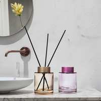 Diffuseur de parfum personnalisé en verre noir de luxe de 200 ml, emballé dans une bouteille en verre de luxe personnalisée