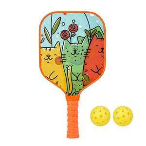 Raquette de pickleball pour enfants avec balles à 40 trous, divertissement sûr pour les enfants, forme standard, matériau en fibre de verre - Product Image 4