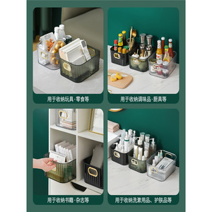Boîte de rangement rectangulaire en acrylique de luxe 18L, organiseur de bijoux écologique, bac à cosmétiques de bureau avec poignées pour maquillage et soins de la peau - Product Image 4