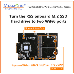 โมดูล NVME เป็น Dual WiFi6 สำหรับ NanoPi R5S R6C รองรับรีพีทเตอร์ไร้สาย MT7922 AX200 RTL8822CE ระบบ OpenWrt Ubuntu - Product Image 2