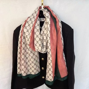 Koreanischer Langfransiger Gestreifter Schal/Tuch für Damen, Polyester, Frühling, Alltagsaccessoire 2025 - Product Image 3