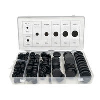 Kit d'assortiment de joints toriques en caoutchouc Woking pour l'automobile, bouchons d'étanchéité pour trous de pare-feu, 170 pièces, noir, pour obturation de trous et câbles