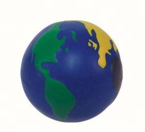 Ballon anti-stress en PU en forme de globe terrestre, personnalisable avec logo, vente en gros, jouet sensoriel pour enfants et adultes - Product Image 1