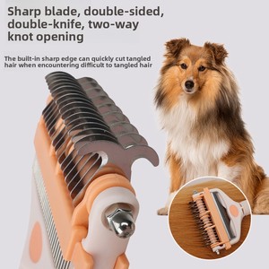 Pettine 3-in-1 Ecologico in Plastica per Toelettatura Animali, <span class=keywords><strong>Spazzola</strong></span> Multifunzione per Rimozione Peli di Cani e Gatti, Pettine per <span class=keywords><strong>Pelo</strong></span> Liscio e Fluttuante - Product Image 4