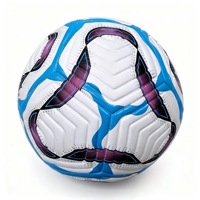 Ballon de football d'entraînement promotionnel, cousu à la machine, en PVC mat 3,0 mm, taille 5, avec chambre à air en caoutchouc cousue à la machine et motif litchi