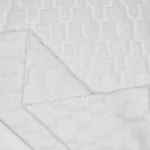 Motif géométrique <span class=keywords><strong>Blanc</strong></span> 205gsm Jacquard Serviette Tissu 75% Coton 25% Polyester Tricoté CVC pour Vêtements de Garçon - Product Image 2