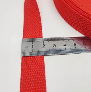 Nastro in Polipropilene Rosso con Motivo a Perline, Tessuto Piatto Morbido, Nastro <span class=keywords><strong>PP</strong></span> Tinta Unita, Accessori per Borse e Abbigliamento - Product Image 3