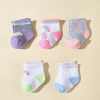 Chaussettes antidérapantes respirantes en coton tricoté à motifs de dessins animés, colorées, pour bébés et nouveau-nés (garçons et filles), lot de 10, personnalisables OEM