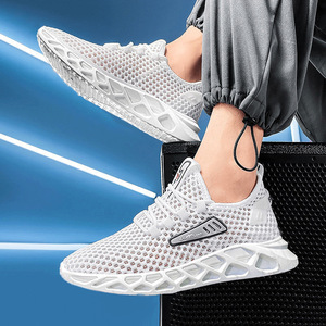 Men's Summer Fashion Breathable Mesh Sports Casual Shoes with Soft Sole Non-Slip Lace-Up <b>Running</b> Design - Product Image 6