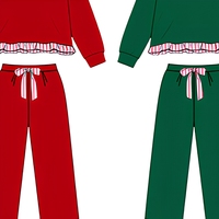 Précommande GLP3648MZ – Ensemble Coton Haut à Manches Longues et Pantalon à Volants pour Filles, Enfants et Bébés – Vêtements de Grossiste