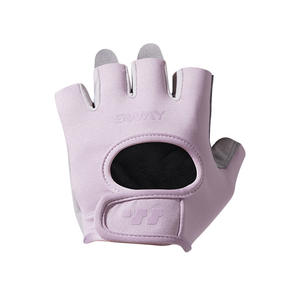 ถุงมือสวีว์ฮาล์ฟฟิงเกอร์ ยูนิเซ็กส์ สีม่วง ถุงมือปั่นจักรยาน ฟิตเนส กันลื่น ดูดซับแรงกระแทก ถุงมือจักรยาน ขนาดผู้ใหญ่ - Product Image 1