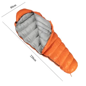 ममी स्लीपिंग बैग डक डाउन आउटडोर कैम्पिंग सर्दियों के लिए 1500 ग्राम लाइट डाउनप्रूफ वयस्क अनुकूलित लोगो ठंड के मौसम में स्लीपिंग बैग