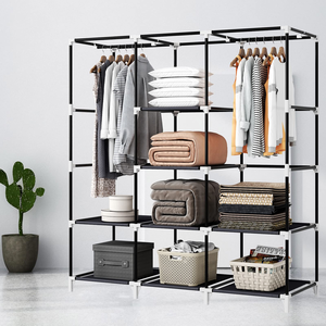 Hot Sale Non Woven Fabric Wardrobe Foldable Assembling Wardrobe Closet Large Capacity Hanging Wardrobe - Product Image 4