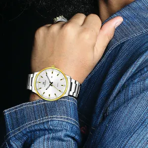 IIK Uhr Gent Simple Black Dial 3Atm Ultra dünne Quarzuhr Relojes Hombre Armbanduhren für Männer