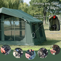 Tente gonflable de luxe grande taille à double couche 17.8, une chambre et un salon, imperméable, pour glamping familial quatre saisons