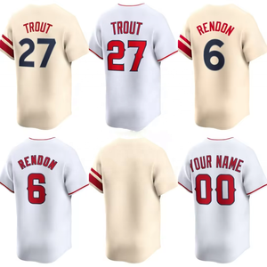 Nouveauté - Maillots de baseball cousus de haute qualité pour hommes Los Angeles - 27 <span class=keywords><strong>Mike</strong></span> <span class=keywords><strong>Trout</strong></span>, 6 Anthony Rendon, 17 Shohei Ohtani - Product Image 1