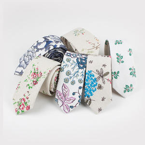 Corbata con estampado Floral de 6cm 100% algodón <span class=keywords><strong>para</strong></span> mujeres y hombres boda mariposa estilo vaquero Corbata con accesorio de pajarita - Product Image 4